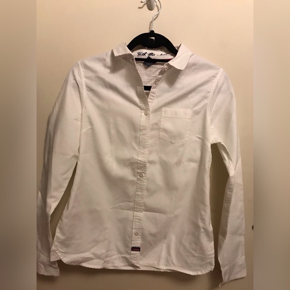 US Polo Assn White Long-Sleeve Shirt (M)